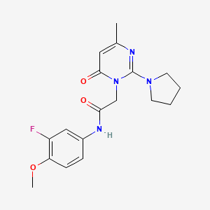 molecular formula C18H21FN4O3 B2425508 N-(3-fluoro-4-methoxyphenyl)-2-(4-methyl-6-oxo-2-pyrrolidin-1-ylpyrimidin-1(6H)-yl)acetamide CAS No. 1251685-36-5