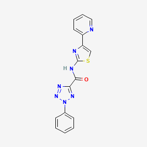 molecular formula C16H11N7OS B2425509 2-phenyl-N-(4-(pyridin-2-yl)thiazol-2-yl)-2H-tetrazole-5-carboxamide CAS No. 1396784-08-9