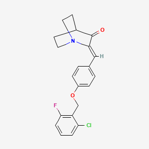 molecular formula C21H19ClFNO2 B2425512 (2Z)-2-({4-[(2-chloro-6-fluorophenyl)methoxy]phenyl}methylidene)-1-azabicyclo[2.2.2]octan-3-one CAS No. 866019-67-2