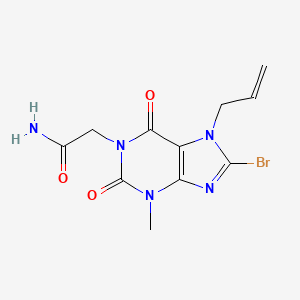 molecular formula C11H12BrN5O3 B2425515 2-(7-allyl-8-bromo-3-methyl-2,6-dioxo-2,3,6,7-tetrahydro-1H-purin-1-yl)acetamide CAS No. 313470-23-4