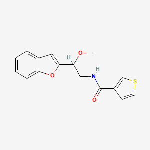 molecular formula C16H15NO3S B2425516 N-[2-(1-benzofuran-2-yl)-2-methoxyethyl]thiophene-3-carboxamide CAS No. 2034420-70-5
