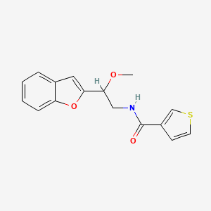 molecular formula C16H15NO3S B2425516 N-(2-(benzofuran-2-yl)-2-methoxyethyl)thiophene-3-carboxamide CAS No. 2034420-70-5