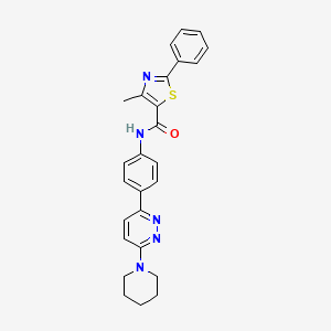 molecular formula C26H25N5OS B2425524 4-methyl-2-phenyl-N-(4-(6-(piperidin-1-yl)pyridazin-3-yl)phenyl)thiazole-5-carboxamide CAS No. 922589-52-4