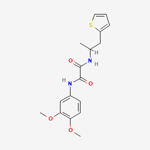 molecular formula C17H20N2O4S B2425549 N1-(3,4-dimethoxyphenyl)-N2-(1-(thiophen-2-yl)propan-2-yl)oxalamide CAS No. 1209195-73-2