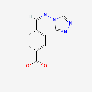 molecular formula C11H10N4O2 B2425555 methyl 4-[(1Z)-[(4H-1,2,4-triazol-4-yl)imino]methyl]benzoate CAS No. 305353-82-6