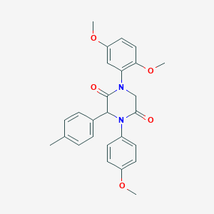 molecular formula C26H26N2O5 B242560 1-(2,5-Dimethoxyphenyl)-4-(4-methoxyphenyl)-3-(4-methylphenyl)-2,5-piperazinedione 