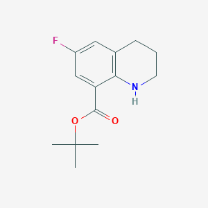 molecular formula C14H18FNO2 B2425601 Tert-butyl 6-fluoro-1,2,3,4-tetrahydroquinoline-8-carboxylate CAS No. 2248408-57-1