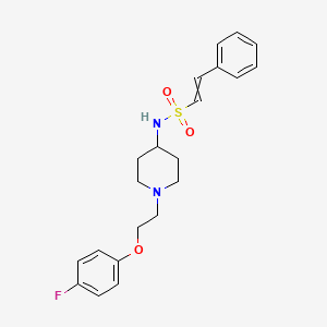 molecular formula C21H25FN2O3S B2425605 N-{1-[2-(4-fluorophenoxy)ethyl]piperidin-4-yl}-2-phenylethene-1-sulfonamide CAS No. 1384815-19-3