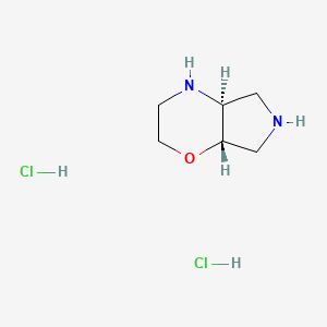 molecular formula C6H14Cl2N2O B2425614 (4aS,7aS)-Octahydropyrrolo[3,4-b][1,4]oxazine dihydrochloride CAS No. 1881275-73-5