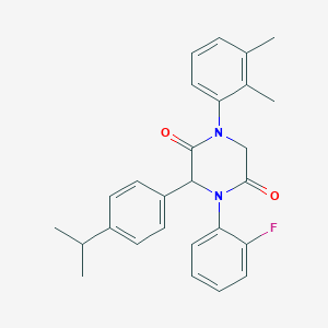 molecular formula C27H27FN2O2 B242563 1-(2,3-Dimethylphenyl)-4-(2-fluorophenyl)-3-(4-isopropylphenyl)-2,5-piperazinedione 