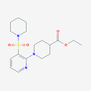 molecular formula C18H27N3O4S B2425641 Ethyl 1-[3-(piperidin-1-ylsulfonyl)pyridin-2-yl]piperidine-4-carboxylate CAS No. 1291867-84-9