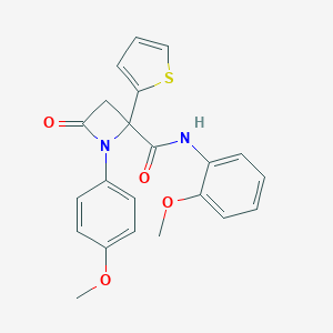 molecular formula C22H20N2O4S B242566 N-(2-methoxyphenyl)-1-(4-methoxyphenyl)-4-oxo-2-(2-thienyl)-2-azetidinecarboxamide 