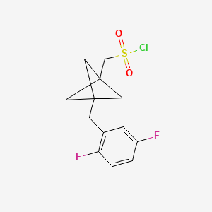 molecular formula C13H13ClF2O2S B2425663 [3-[(2,5-Difluorophenyl)methyl]-1-bicyclo[1.1.1]pentanyl]methanesulfonyl chloride CAS No. 2287315-59-5