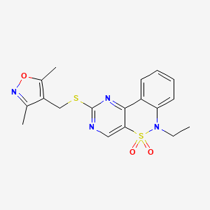 2-{[(3,5-dimethyl-1,2-oxazol-4-yl)methyl]sulfanyl}-6-ethyl-6H-pyrimido[5,4-c][2,1]benzothiazine 5,5-dioxide