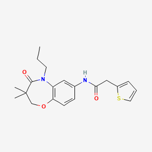 N-(3,3-dimethyl-4-oxo-5-propyl-2,3,4,5-tetrahydrobenzo[b][1,4]oxazepin-7-yl)-2-(thiophen-2-yl)acetamide