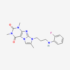 8-(3-((2-fluorophenyl)amino)propyl)-1,3,7-trimethyl-1H-imidazo[2,1-f]purine-2,4(3H,8H)-dione