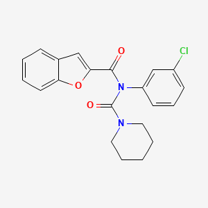 molecular formula C21H19ClN2O3 B2425669 N-(1-benzofuran-2-carbonyl)-N-(3-chlorophenyl)piperidine-1-carboxamide CAS No. 941994-78-1
