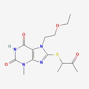 7-(2-ethoxyethyl)-3-methyl-8-((3-oxobutan-2-yl)thio)-1H-purine-2,6(3H,7H)-dione