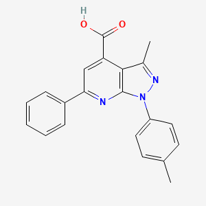 3-methyl-1-(4-methylphenyl)-6-phenyl-1H-pyrazolo[3,4-b]pyridine-4-carboxylic acid