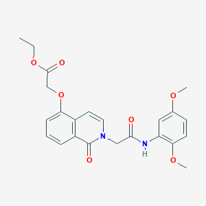 molecular formula C23H24N2O7 B2425687 Ethyl 2-[2-[2-(2,5-dimethoxyanilino)-2-oxoethyl]-1-oxoisoquinolin-5-yl]oxyacetate CAS No. 868224-11-7
