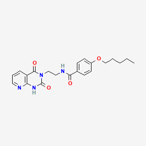 molecular formula C21H24N4O4 B2425690 N-(2-(2,4-dioxo-1,2-dihydropyrido[2,3-d]pyrimidin-3(4H)-yl)ethyl)-4-(pentyloxy)benzamide CAS No. 2034504-90-8