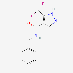 molecular formula C12H10F3N3O B2425704 N-benzyl-5-(trifluoromethyl)-1H-pyrazole-4-carboxamide CAS No. 1025724-93-9