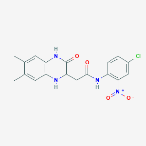 molecular formula C18H17ClN4O4 B2425707 N-(4-chloro-2-nitrophenyl)-2-(6,7-dimethyl-3-oxo-1,2,3,4-tetrahydroquinoxalin-2-yl)acetamide CAS No. 1009420-10-3
