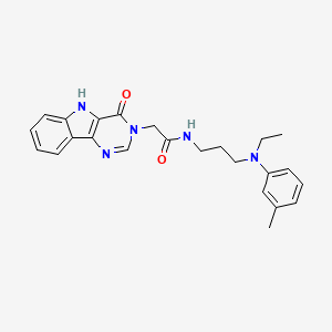 molecular formula C24H27N5O2 B2425758 N-{3-[ethyl(3-methylphenyl)amino]propyl}-2-{4-oxo-3H,4H,5H-pyrimido[5,4-b]indol-3-yl}acetamide CAS No. 1189925-42-5