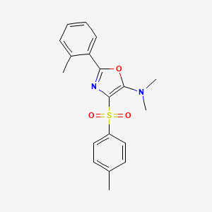 molecular formula C19H20N2O3S B2425763 N,N-DIMETHYL-4-(4-METHYLBENZENESULFONYL)-2-(2-METHYLPHENYL)-1,3-OXAZOL-5-AMINE CAS No. 620558-77-2