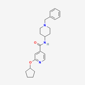 molecular formula C23H29N3O2 B2425794 N-(1-benzylpiperidin-4-yl)-2-(cyclopentyloxy)isonicotinamide CAS No. 2034298-78-5