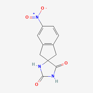 molecular formula C11H9N3O4 B2425805 Spiro(5-nitroindane)-2,5'-hydantoin CAS No. 33584-66-6