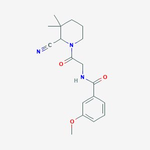 molecular formula C18H23N3O3 B2425817 N-[2-(2-Cyano-3,3-dimethylpiperidin-1-yl)-2-oxoethyl]-3-methoxybenzamide CAS No. 2224246-21-1