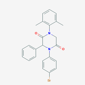 molecular formula C24H21BrN2O2 B242582 4-(4-Bromophenyl)-1-(2,6-dimethylphenyl)-3-phenyl-2,5-piperazinedione 