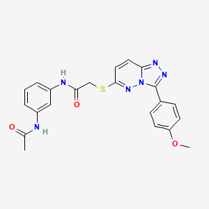 molecular formula C22H20N6O3S B2425824 N-(3-acetamidophenyl)-2-((3-(4-methoxyphenyl)-[1,2,4]triazolo[4,3-b]pyridazin-6-yl)thio)acetamide CAS No. 852376-58-0