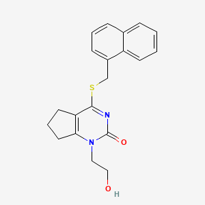 1-(2-hydroxyethyl)-4-((naphthalen-1-ylmethyl)thio)-6,7-dihydro-1H-cyclopenta[d]pyrimidin-2(5H)-one