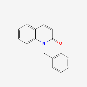 molecular formula C18H17NO B2425829 1-Benzyl-4,8-dimethylquinolin-2-one CAS No. 343374-00-5