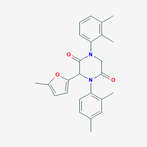molecular formula C25H26N2O3 B242583 1-(2,3-Dimethylphenyl)-4-(2,4-dimethylphenyl)-3-(5-methyl-2-furyl)-2,5-piperazinedione 