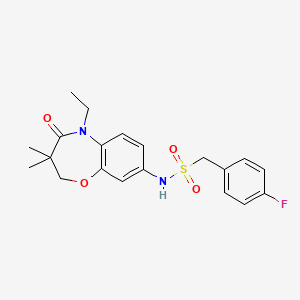N-(5-ethyl-3,3-dimethyl-4-oxo-2,3,4,5-tetrahydrobenzo[b][1,4]oxazepin-8-yl)-1-(4-fluorophenyl)methanesulfonamide