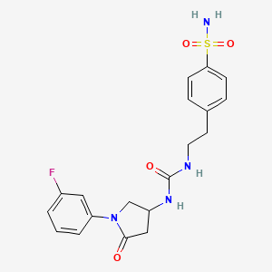 4-(2-(3-(1-(3-Fluorophenyl)-5-oxopyrrolidin-3-yl)ureido)ethyl)benzenesulfonamide