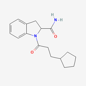 1-(3-Cyclopentylpropanoyl)indoline-2-carboxamide