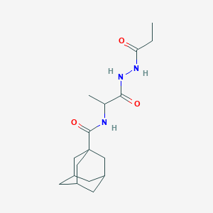 molecular formula C17H27N3O3 B2425881 N-[1-(N'-PROPANOYLHYDRAZINECARBONYL)ETHYL]ADAMANTANE-1-CARBOXAMIDE CAS No. 1009677-02-4