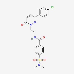 molecular formula C21H21ClN4O4S B2425882 N-(2-(3-(4-chlorophenyl)-6-oxopyridazin-1(6H)-yl)ethyl)-4-(N,N-dimethylsulfamoyl)benzamide CAS No. 921532-45-8