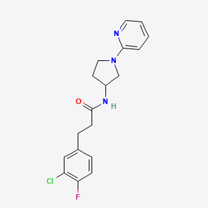 3-(3-chloro-4-fluorophenyl)-N-(1-(pyridin-2-yl)pyrrolidin-3-yl)propanamide