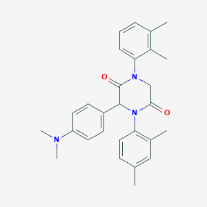 molecular formula C28H31N3O2 B242590 3-[4-(Dimethylamino)phenyl]-1-(2,3-dimethylphenyl)-4-(2,4-dimethylphenyl)-2,5-piperazinedione 