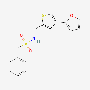 molecular formula C16H15NO3S2 B2425905 N-{[4-(furan-2-yl)thiophen-2-yl]methyl}-1-phenylmethanesulfonamide CAS No. 2379997-18-7