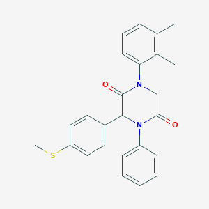 molecular formula C25H24N2O2S B242591 1-(2,3-Dimethylphenyl)-3-[4-(methylsulfanyl)phenyl]-4-phenyl-2,5-piperazinedione 