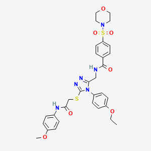 molecular formula C31H34N6O7S2 B2425920 N-((4-(4-ethoxyphenyl)-5-((2-((4-methoxyphenyl)amino)-2-oxoethyl)thio)-4H-1,2,4-triazol-3-yl)methyl)-4-(morpholinosulfonyl)benzamide CAS No. 309968-74-9