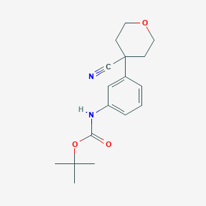 molecular formula C17H22N2O3 B2425934 tert-butyl N-[3-(4-cyanooxan-4-yl)phenyl]carbamate CAS No. 2058507-56-3