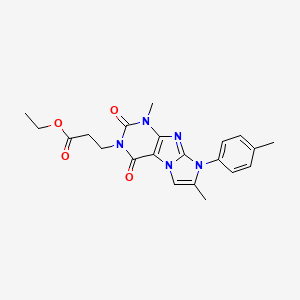 ethyl 3-(1,7-dimethyl-2,4-dioxo-8-(p-tolyl)-1H-imidazo[2,1-f]purin-3(2H,4H,8H)-yl)propanoate