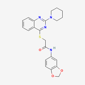 N-1,3-benzodioxol-5-yl-2-[(2-piperidin-1-ylquinazolin-4-yl)thio]acetamide